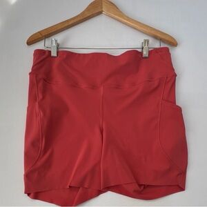 Lululemon Desert Red athletic shorts